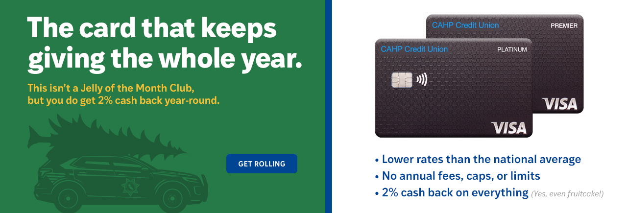 Banner for Mobile Banking app from California Highway Patrol Credit Union.