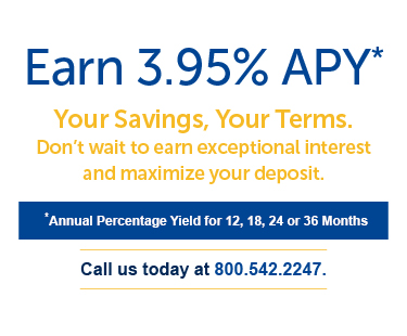 Banner image that links to CAHP Credit Union Certificates page. Image is text showing Certificate rates.